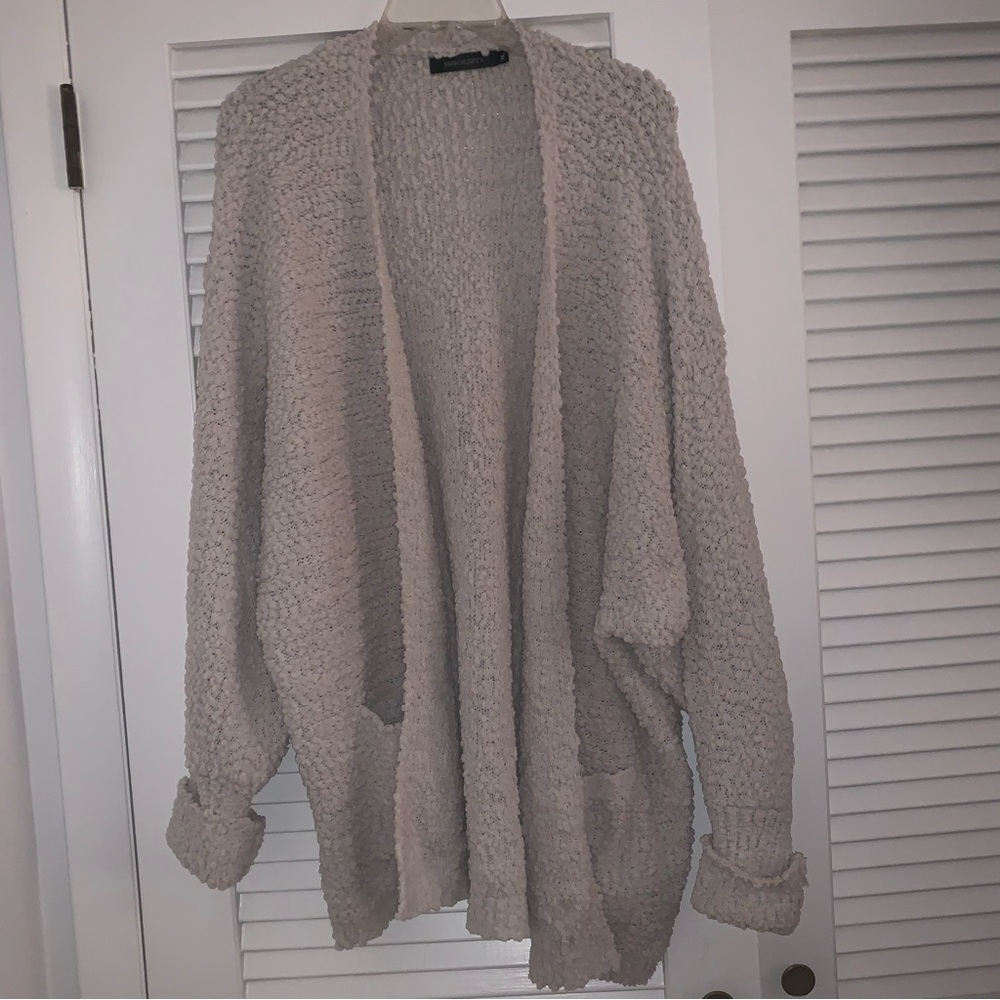 Elegant Cream Open-Front Cardigan